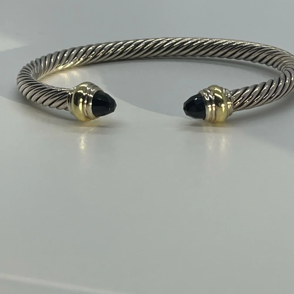 David Yurman Classic Cable Bracelet in Sterling Silver with 14k Yellow Gold - Picture 10 of 12